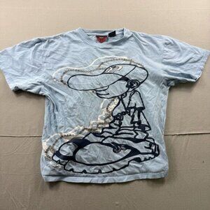 Vintage 90s Y2K Paco Jeans Jnco Style Blue Tee Streetwear Medium M Measurements